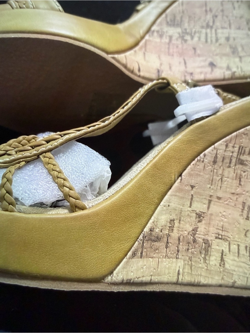 Bonnibel Gold and Tan Wedge Sandals - Picture 12 of 13